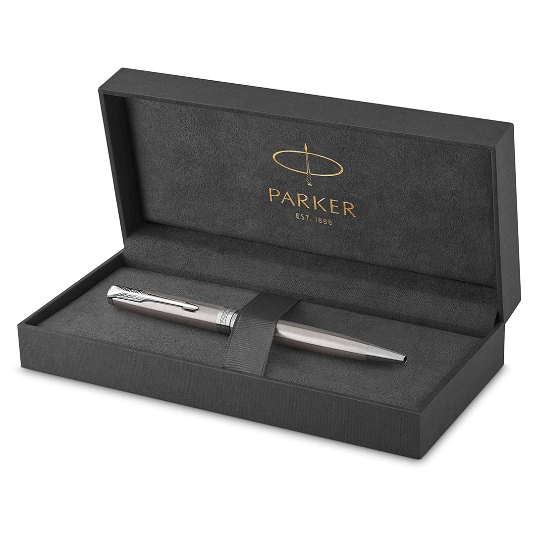 Parker Sonnet Stainless Steel CT Ballpoint Pen — writing at an angle