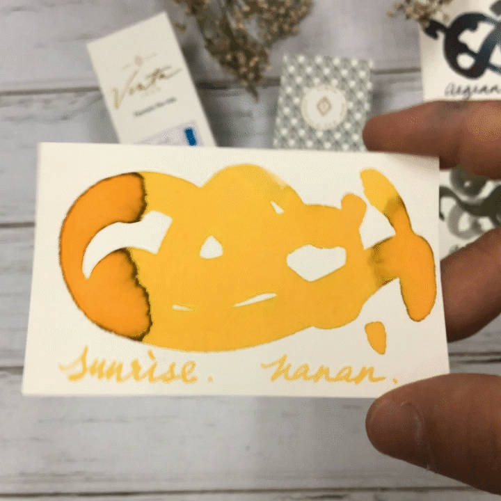 Vinta Inks 30ml Ink Bottle Sunrise (Hanan 1964) — colour swatch on paper
