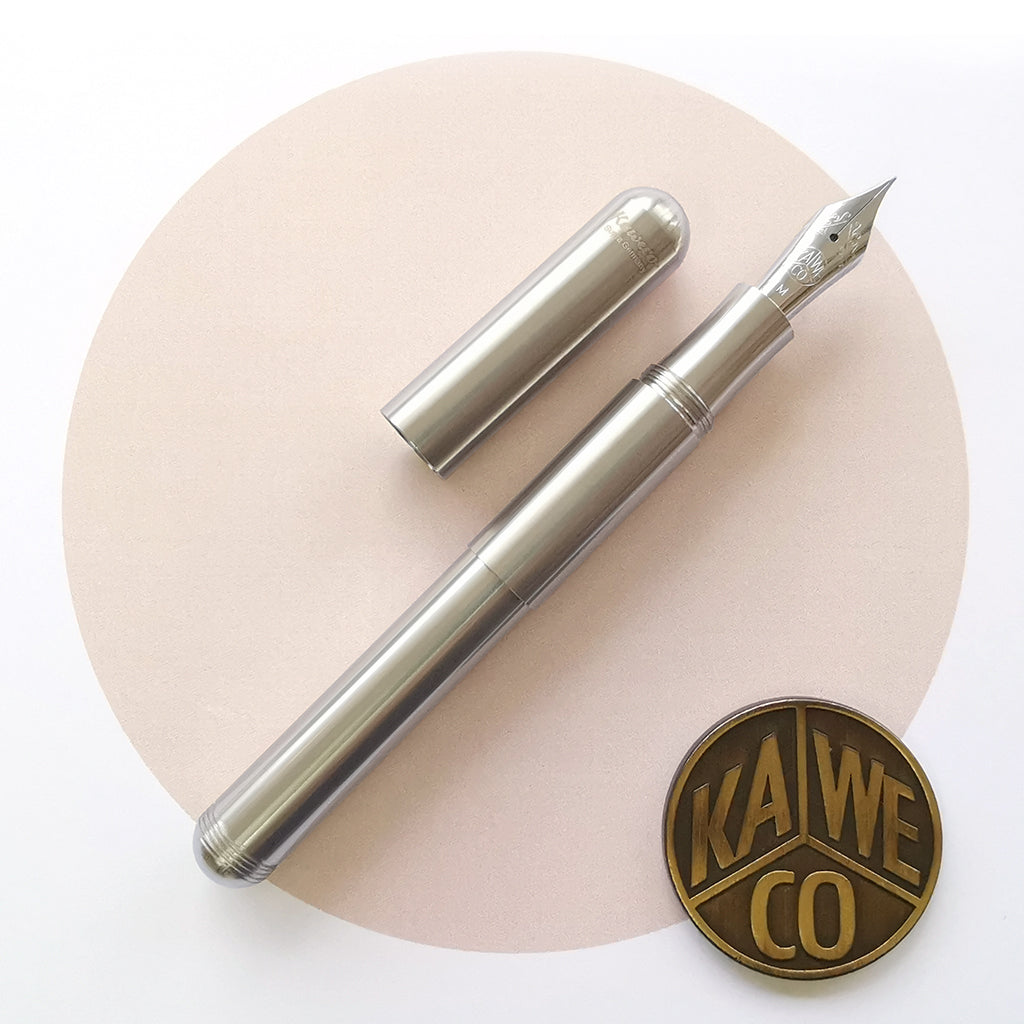 Kaweco Supra Fountain Pen - Stainless Steel — flat lay