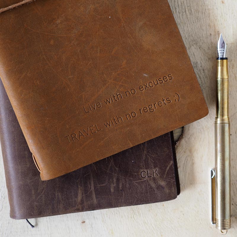Traveler's Notebook Starter Kit Embossing — front cover
