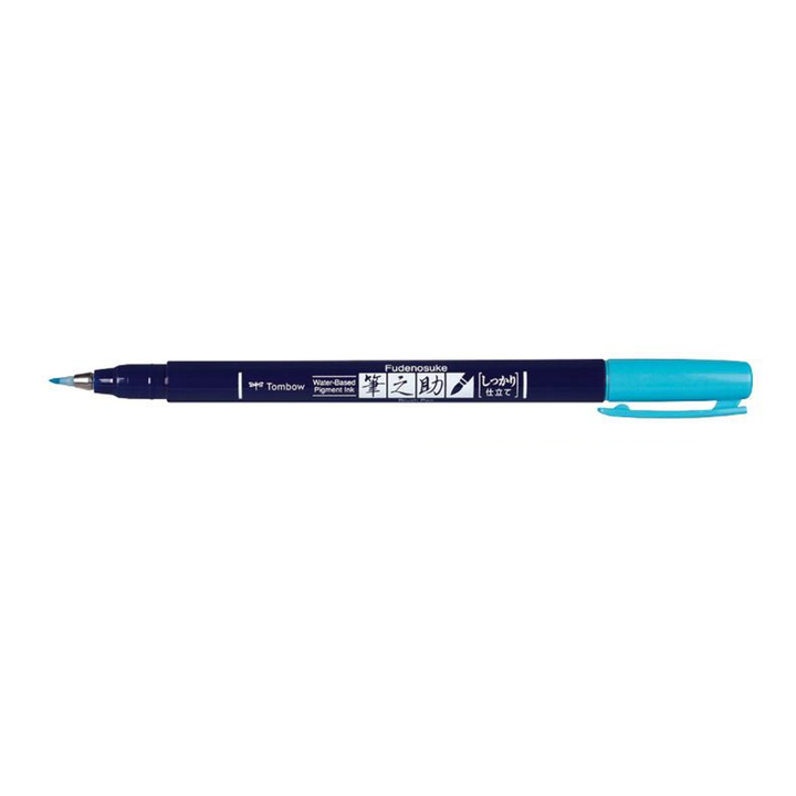 Tombow Fudenosuke Neon Colour Hard Tip Brush Pen — flat lay