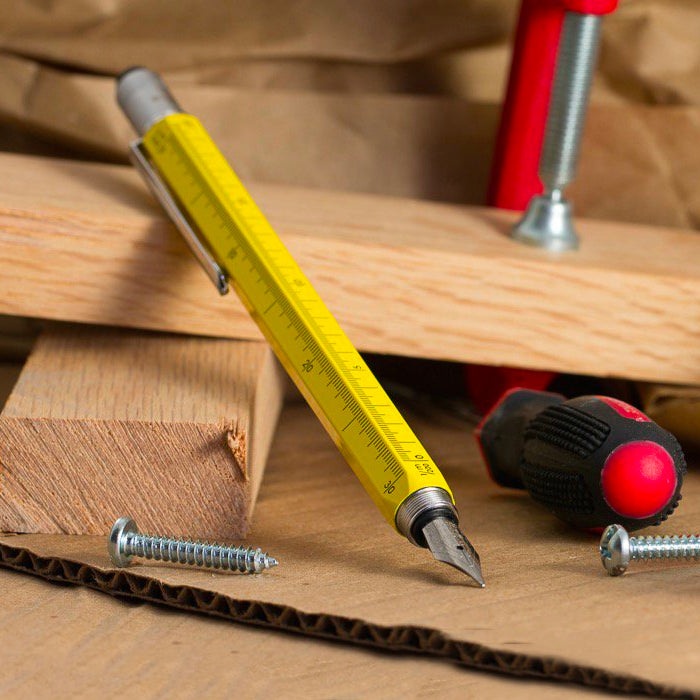 Monteverde Tool Fountain Pen — flat lay