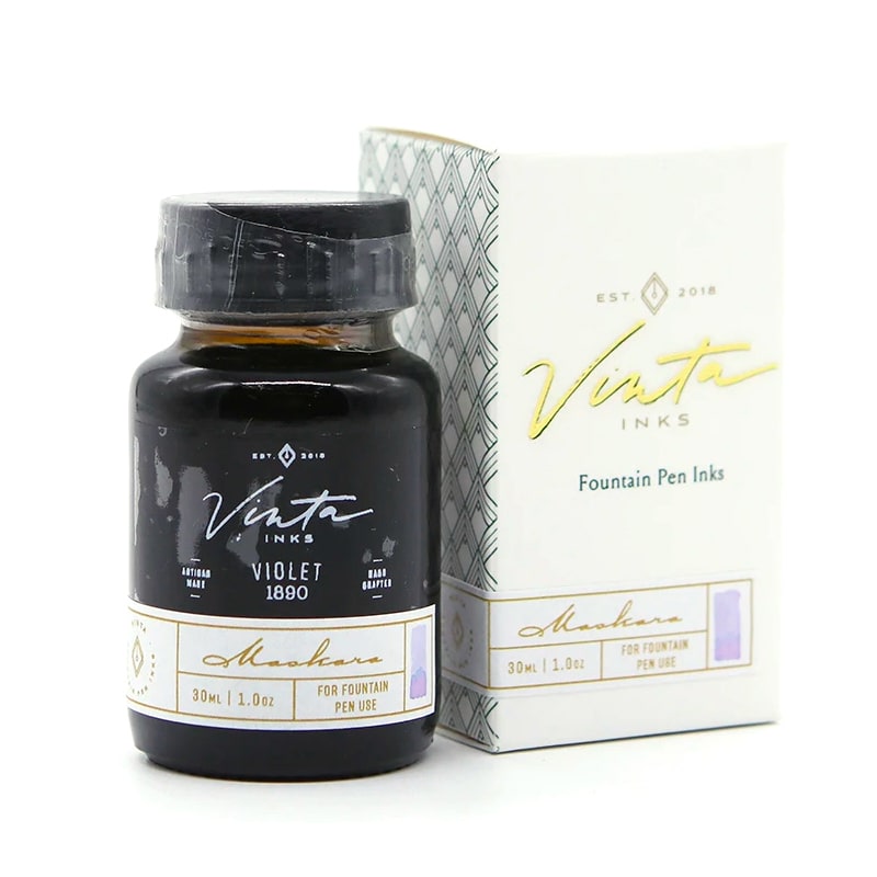 Vinta Inks 30ml Ink Bottle Violet (Maskara 1890) — colour swatch on paper