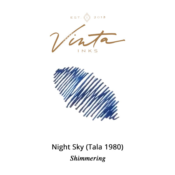 Vinta Inks 30ml Ink Bottle Night Sky, Shimmer (Tala 1980) — bottle at angle