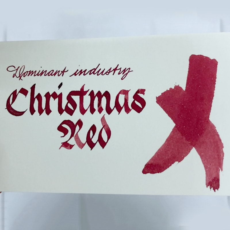 Dominant Industry Pearl 25ml Ink Bottle Christmas Red 013 — bottle at angle