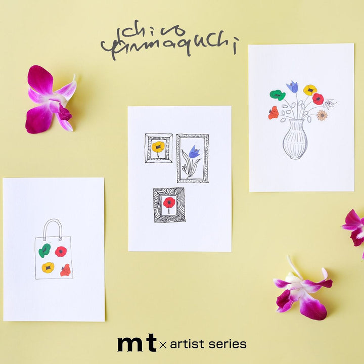 MT x Yamaguchi Ichiro Washi Tape - Hana — roll side